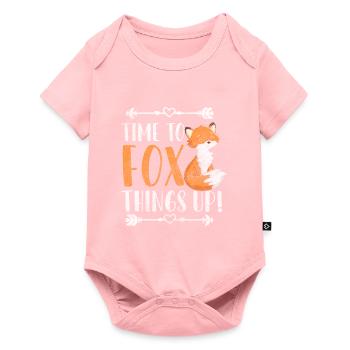 Tier Schlau Wild Wildnis - Baby Premium Kurzarmbody - Rosa - Vorne