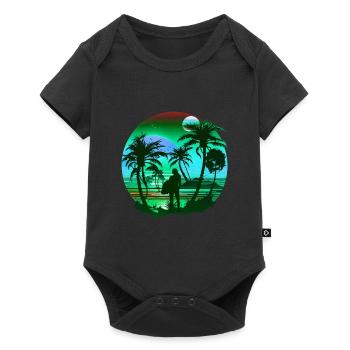 Retro Palms Soleil Vacances Eté - Body à manches courtes Premium Bébé - noir - Devant
