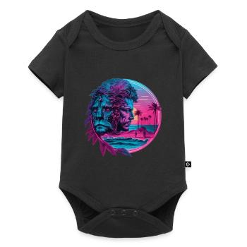 Retro Zodiac Sign Leo Horoscope - Baby Premium short-sleeve bodysuit - black - Front
