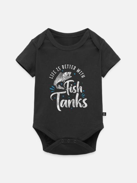 Aquarist Hobby Fisch Fischfutter - Baby Premium Kurzarmbody - Schwarz