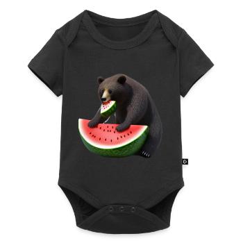 Ours à la pastèque - Body à manches courtes Premium Bébé - noir - Devant