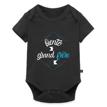 Bientot Grand frère - Body à manches courtes Premium Bébé - noir - Devant