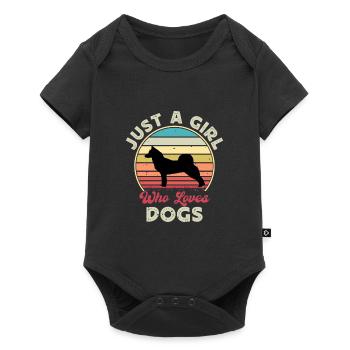 Norrbottenspets Dog Love Silhouette Vintage Sunset - Baby Premium short-sleeve bodysuit - black - Front