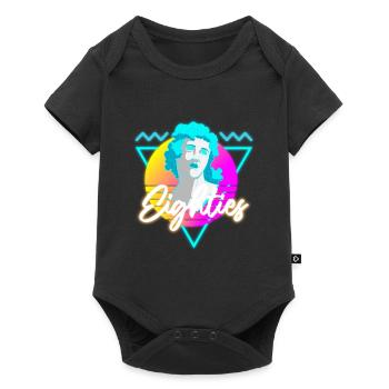 80s Music Nostalgia Neon Signs - Baby Premium short-sleeve bodysuit - black - Front