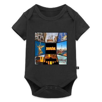 Berlin Skyline Germany City Collage Vintage - Baby Premium short-sleeve bodysuit - black - Front