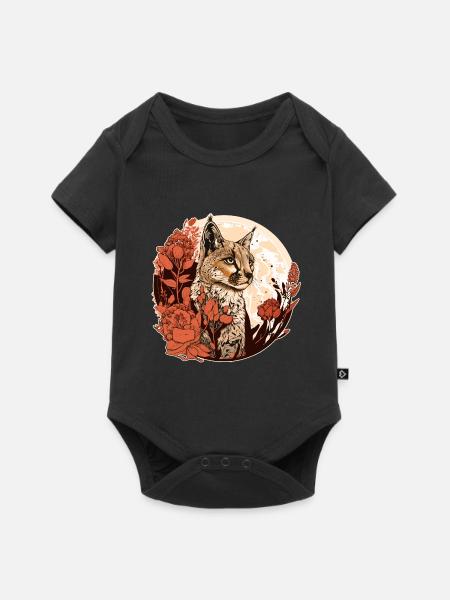 Luchs - Baby Premium Kurzarmbody - Schwarz