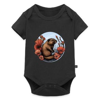 Beaver beaver protection - Baby Premium short-sleeve bodysuit - black - Front