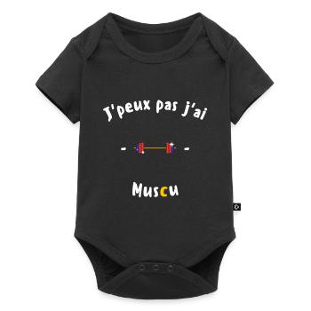 J peux pas j ai Muscu - Body à manches courtes Premium Bébé - noir - Devant