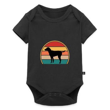 Schwarz und Tan Virginia Foxhound Hund Silhouette - Baby Premium Kurzarmbody - Schwarz - Vorne