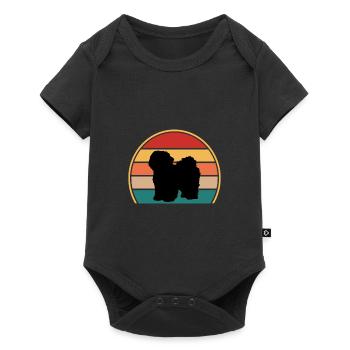 Bolognese Dog Lover Silhouette Vintage Sunset - Body à manches courtes Premium Bébé - noir - Devant