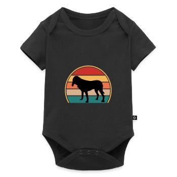 Bluetick Coonhound Dog Silhouette Rétro Coucher de soleil - Body à manches courtes Premium Bébé - noir - Devant