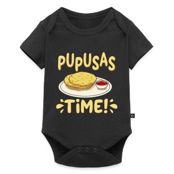 Pupusas Zeit - Baby Premium Kurzarmbody - Schwarz - Vorne