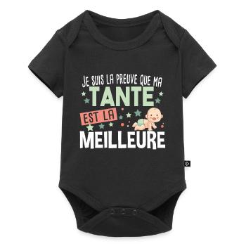Tante Bébé Cadeau Nourrisson Naissance - Body à manches courtes Premium Bébé - noir - Devant