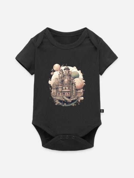 Futuristisch Leben auf Planeten - Baby Premium Kurzarmbody - Schwarz