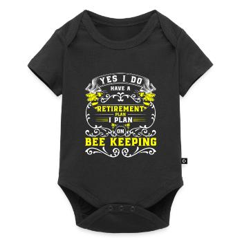 bee, flower, beekeeping, species protection - Baby Premium short-sleeve bodysuit - black - Front