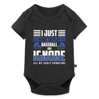 Baseball Bat, Sportsman, Ball - Baby Premium short-sleeve bodysuit - black - Front