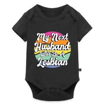 Mein nächster Ehemann wird eine Lesbe sein - Baby Premium Kurzarmbody - Schwarz - Vorne