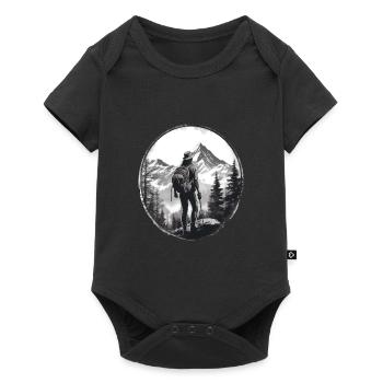 Randonnées Montagnes Arbres Alpes - Body à manches courtes Premium Bébé - noir - Devant