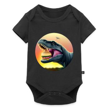 Cheeseburger Dinosauerier - Body à manches courtes Premium Bébé - noir - Devant
