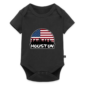 Houston Texas États-Unis Flag Skyline Silhouette Voyage - Body à manches courtes Premium Bébé - noir - Devant