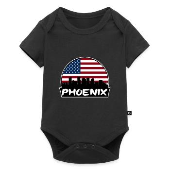 Phoenix Arizona États-Unis Flag Skyline Silhouette Voyage - Body à manches courtes Premium Bébé - noir - Devant