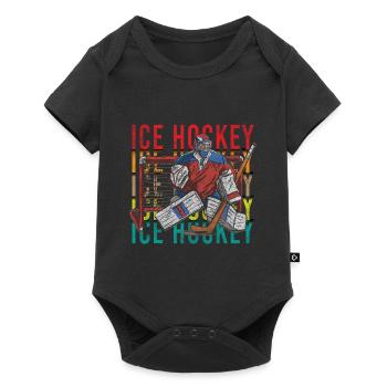 Hockey Sport Winter Sports Ice Skates - Baby Premium short-sleeve bodysuit - black - Front