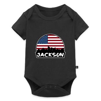 Jackson Mississippi États-Unis Flag Skyline Silhouette Tr - Body à manches courtes Premium Bébé - noir - Devant