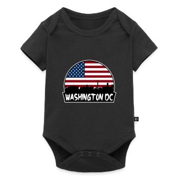Washington Dc Washington Usa Flag Skyline Silhouet - Baby Premium short-sleeve bodysuit - black - Front