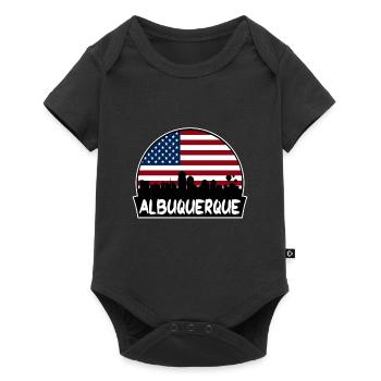 Albuquerque Nouveau-Mexique États-Unis Flag Skyline Silhouette - Body à manches courtes Premium Bébé - noir - Devant