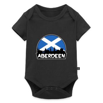 Aberdeen Scotland Flag Skyline Silhouette Voyage - Body à manches courtes Premium Bébé - noir - Devant