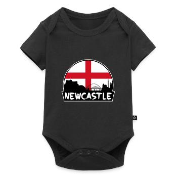 Newcastle England Flag Skyline Silhouette Travel - Baby Premium short-sleeve bodysuit - black - Front