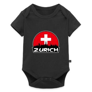 Zurich Suisse Flag Skyline Silhouette Voyage - Body à manches courtes Premium Bébé - noir - Devant