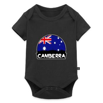 Canberra Australia Flag Skyline Silhouette Travel - Baby Premium short-sleeve bodysuit - black - Front