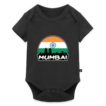 Mumbai India Flag Skyline Silhouette Travel - Baby Premium short-sleeve bodysuit - black - Front