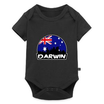 Darwin Australie Flag Skyline Silhouette Voyage - Body à manches courtes Premium Bébé - noir - Devant