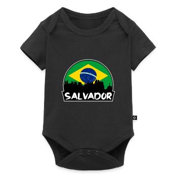 Salvador Brazil Flag Skyline Silhouette Travel - Baby Premium short-sleeve bodysuit - black - Front