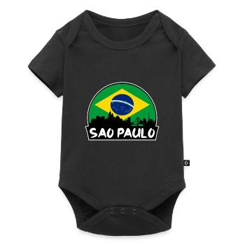 Sao Paulo Brazil Flag Skyline Silhouette Travel - Baby Premium short-sleeve bodysuit - black - Front
