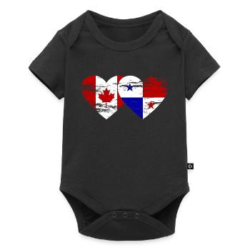 Canada Panama Flag used - Baby Premium short-sleeve bodysuit - black - Front