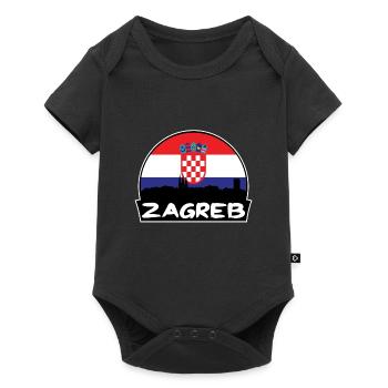 Zagreb Croatie Flag Skyline Silhouette Voyage - Body à manches courtes Premium Bébé - noir - Devant