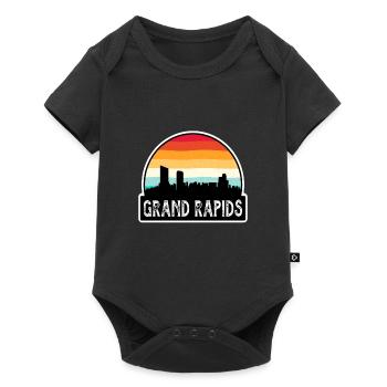 Grand Rapids Michigan USA Flag Skyline Travel Souv - Baby Premium short-sleeve bodysuit - black - Front