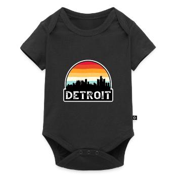 Detroit Michigan USA Flag Skyline Souvenir de voyage - Body à manches courtes Premium Bébé - noir - Devant