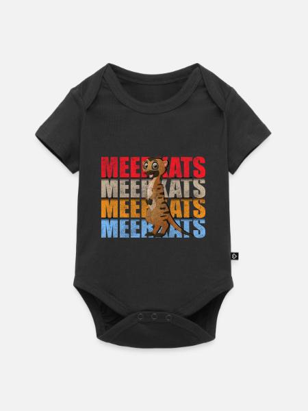Erdmännchen Zoo Niedlich - Baby Premium Kurzarmbody - Schwarz