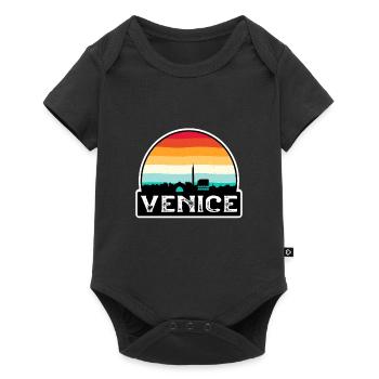 Venise Italie Flag Skyline Souvenir de voyage - Body à manches courtes Premium Bébé - noir - Devant