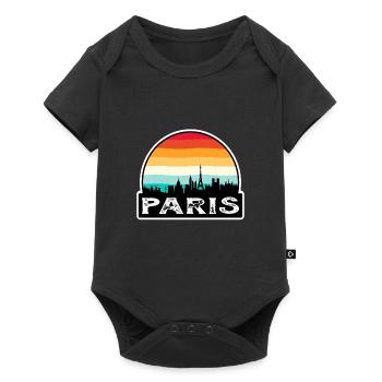 Paris France Flag Skyline Travel Souvenir - Baby Premium short-sleeve bodysuit - black - Front