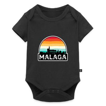 Malaga Espagne Flag Skyline Souvenir de voyage - Body à manches courtes Premium Bébé - noir - Devant