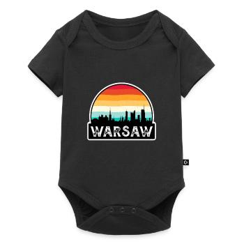 Varsovie Pologne Flag Skyline Souvenir de voyage - Body à manches courtes Premium Bébé - noir - Devant