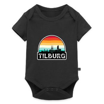 Tilburg Netherlands Flag Skyline Travel Souvenir - Baby Premium short-sleeve bodysuit - black - Front