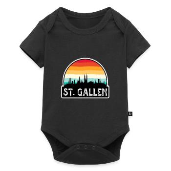 St. Gallen Switzerland Flag Skyline Travel Souveni - Baby Premium short-sleeve bodysuit - black - Front