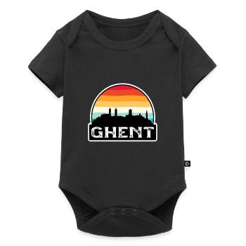 Gent Belgien Flagge Skyline Reisesouvenir - Baby Premium Kurzarmbody - Schwarz - Vorne