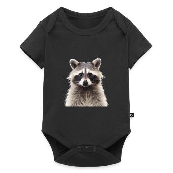 Waschbär Racoon - Baby Premium Kurzarmbody - Schwarz - Vorne